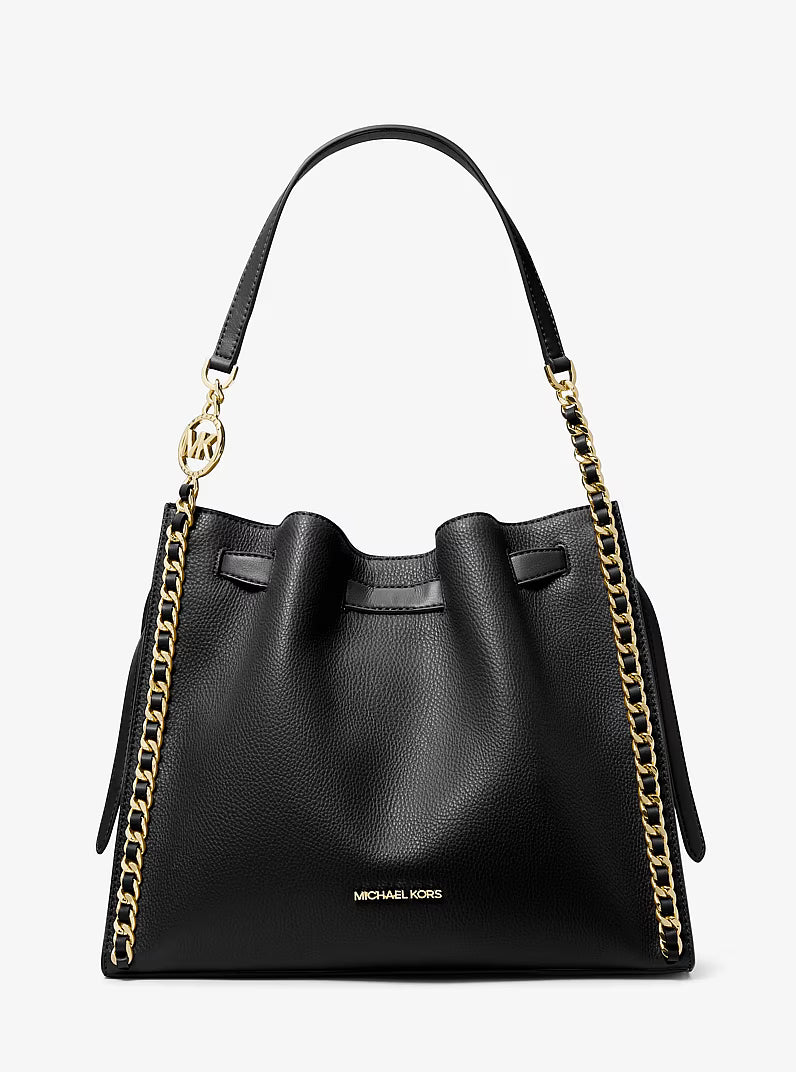 Bolso de hombro con cadena Michael Kors negro