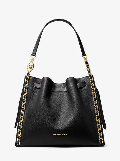Bolso de hombro con cadena Michael Kors negro