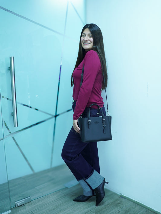 Mini tote Coach negra