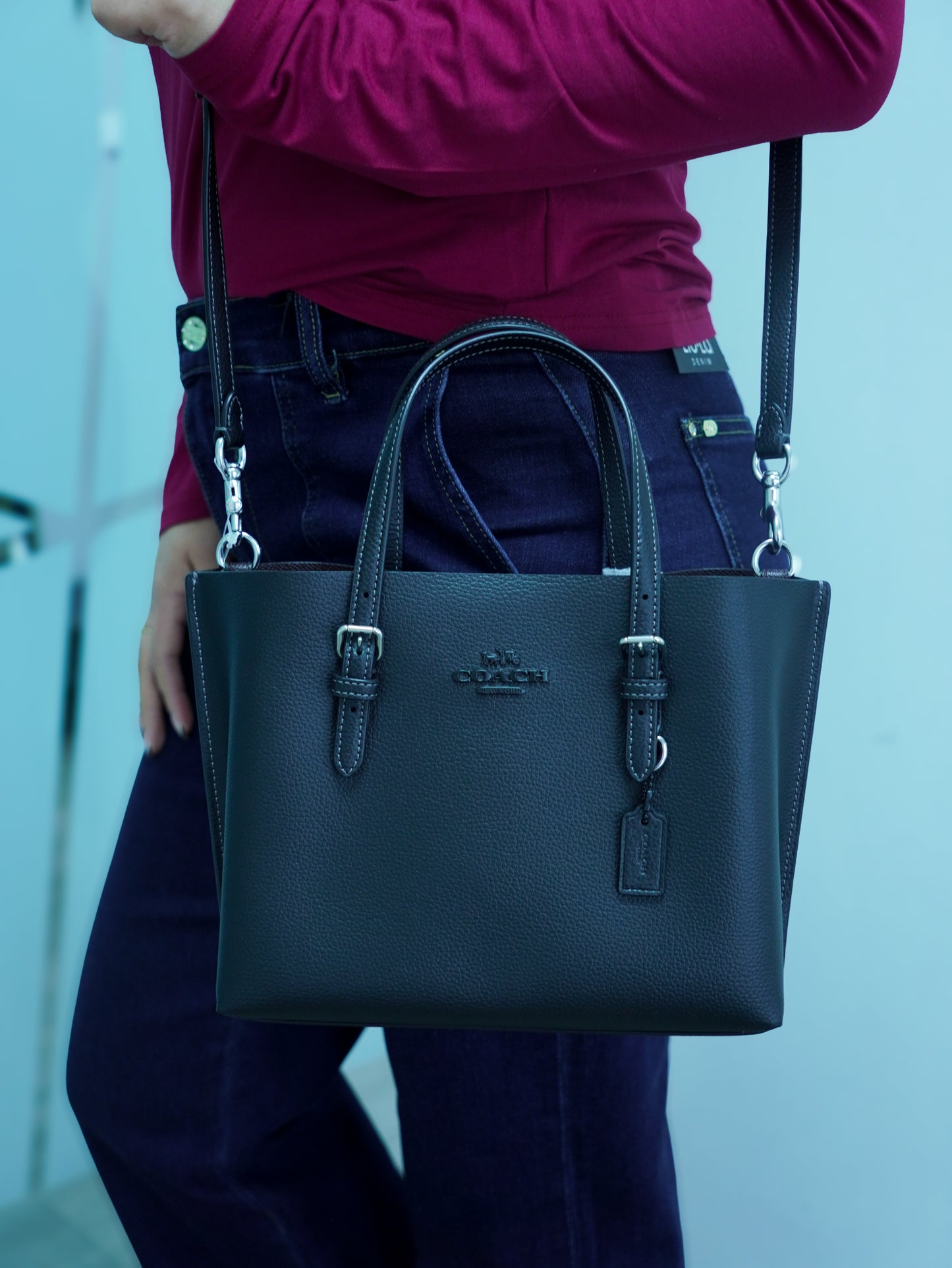 Mini tote Coach negra