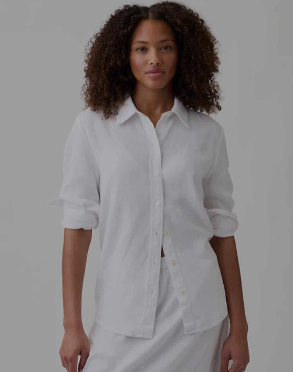 Blusa tipo lino Gap blanca