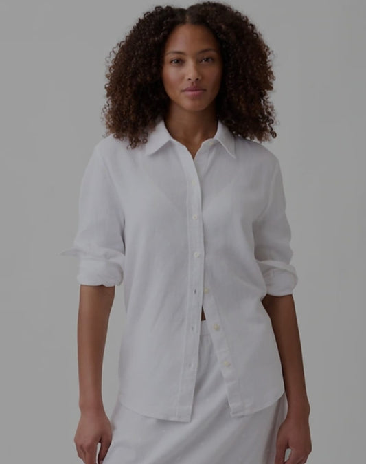 Blusa tipo lino Gap blanca
