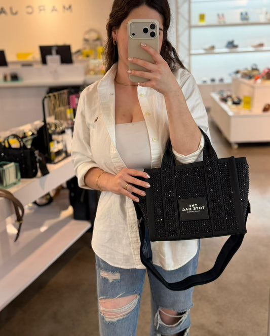Tote Marc Jacobs negra con brillos