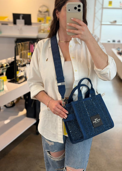 Tote Marc Jacobs azul con brillos
