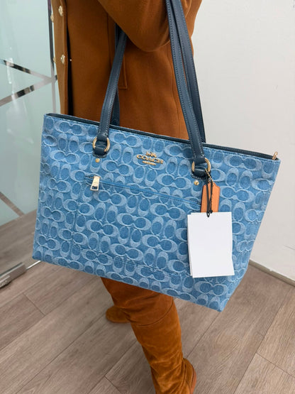 Tote COACH monograma azul
